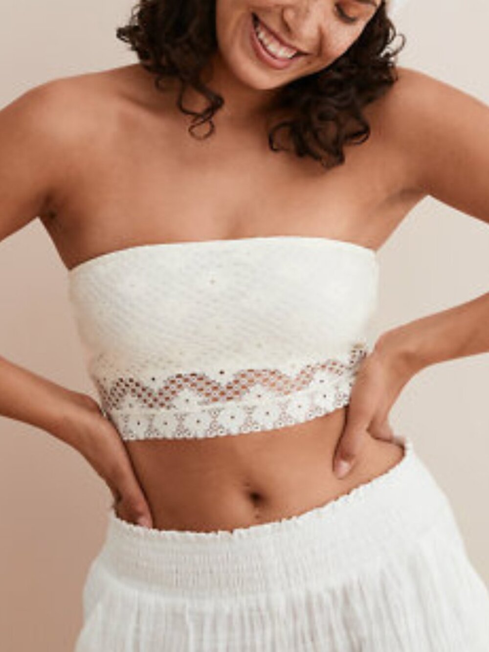 AERIE | Island Lace Bandeau Bralette Floral Top | Sz. L